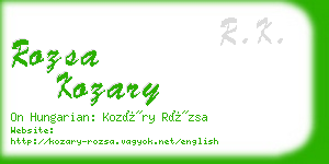 rozsa kozary business card